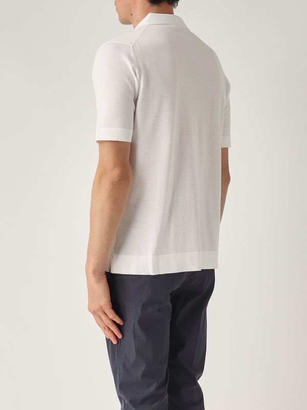 3. Cotton polo shirt for men Optical White Filippo de Laurentiis pl0mcskcr14r