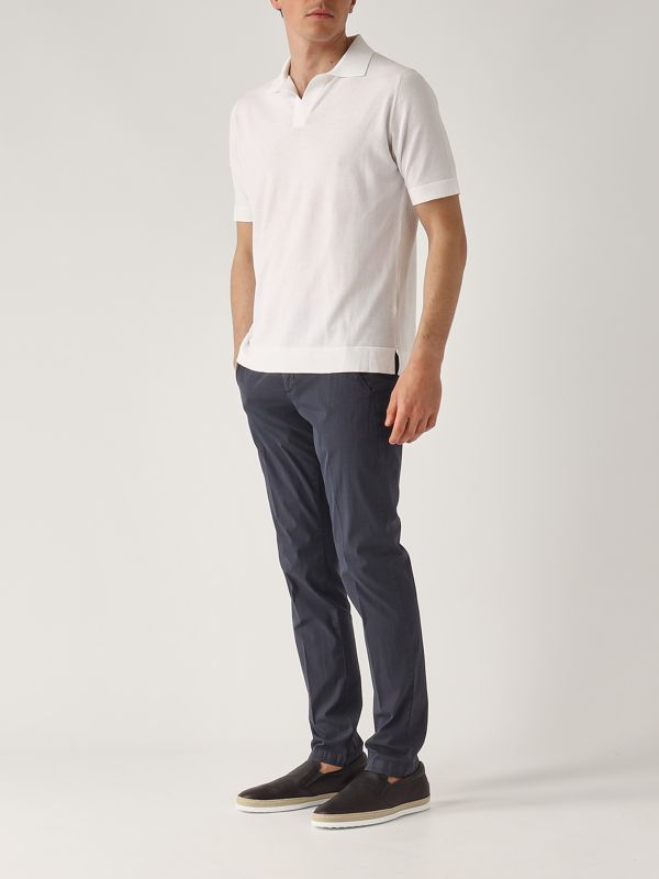 5. Cotton polo shirt for men Optical White Filippo de Laurentiis pl0mcskcr14r