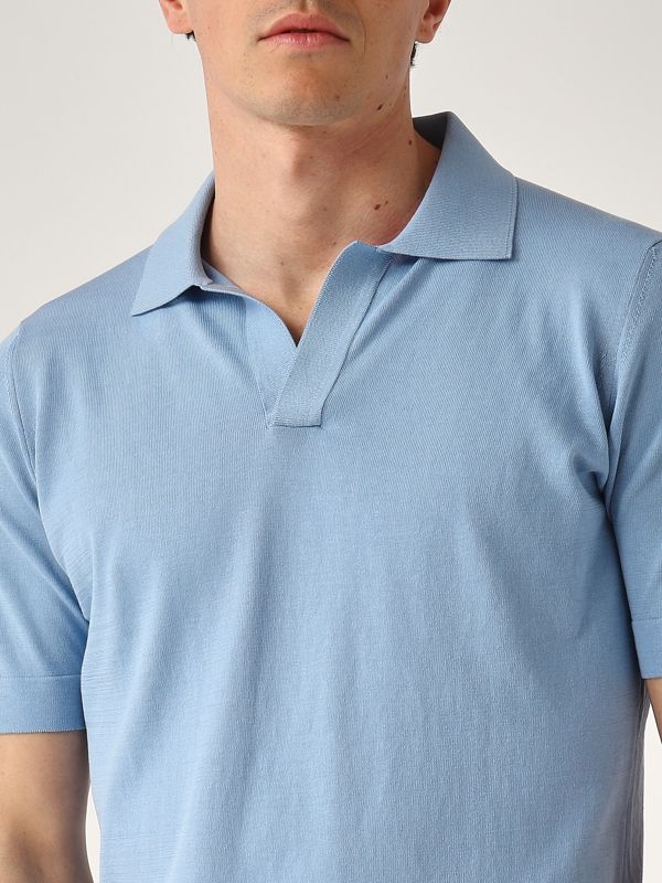 4. Cotton polo shirt for men Cerulean Filippo de Laurentiis pl0mcskcr14r