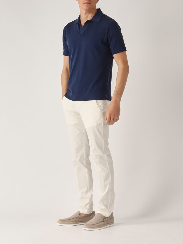 5. Cotton polo shirt for men Indigo Filippo de Laurentiis pl0mcskcr14r