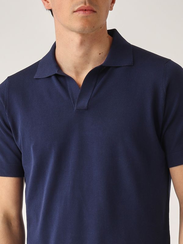 4. Cotton polo shirt for men Indigo Filippo de Laurentiis pl0mcskcr14r