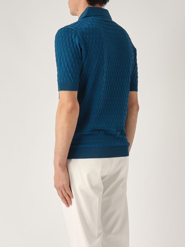 3. Men's crepe cotton polo shirt Ottanium Filippo de Laurentiis pl1mcskcr14d