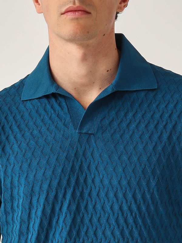 4. Men's crepe cotton polo shirt Ottanium Filippo de Laurentiis pl1mcskcr14d