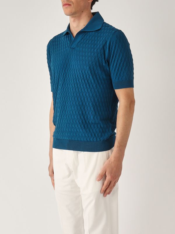 2. Men's crepe cotton polo shirt Ottanium Filippo de Laurentiis pl1mcskcr14d
