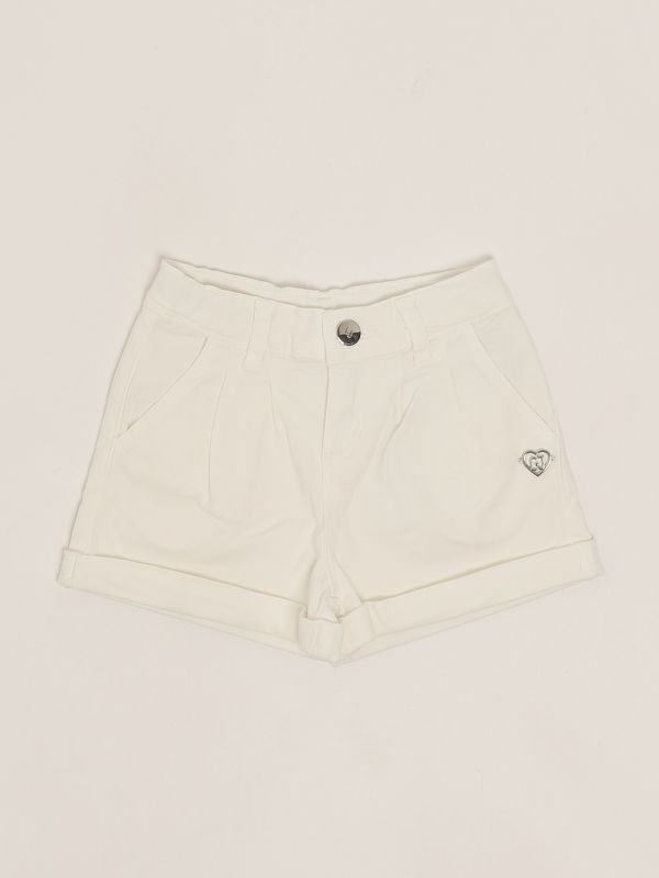 1. Shorts bambina in cotone stretch Bianco Liu Jo ka5048t2934