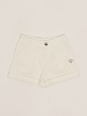 1. Shorts bambina in cotone stretch Bianco
