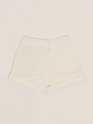 2. Shorts bambina in cotone stretch Bianco