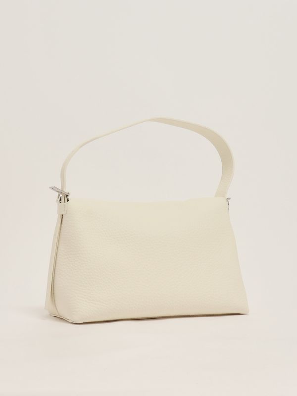 3. Nana Soft medium grained leather bag for women White Orciani b02176sof