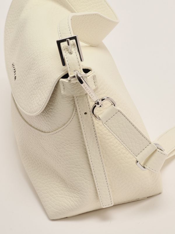 5. Nana Soft medium grained leather bag for women White Orciani b02176sof