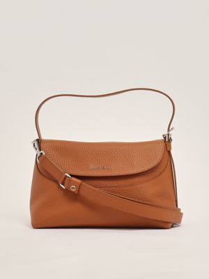 3. Nana Soft medium grained leather bag for women Brown