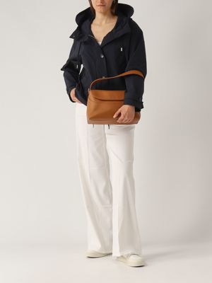 6. Nana Soft medium grained leather bag for women Brown