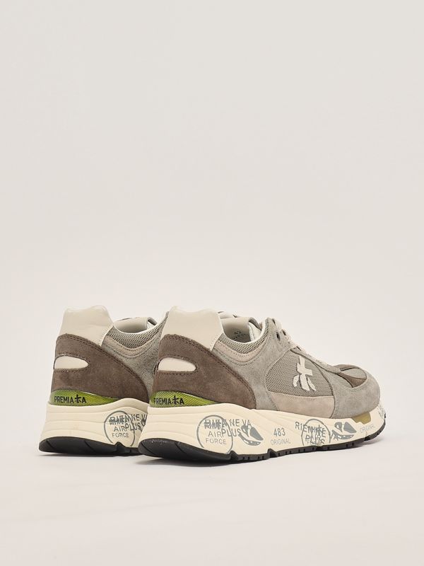 3. Mase 6627 leather and nylon sneakers for men Dove grey-Brown Premiata mas06627