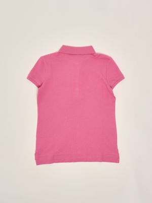 2. Polo para niña de algodón elástico Rosa