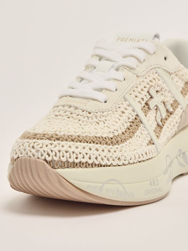 スニーカー PREMIATA Women Sneakers CASSIE VAR 7390 White Cassie 7390 suede and fabric sneakers for women cassie7390