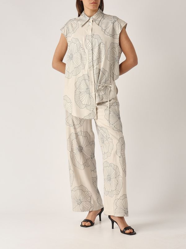 5. Camicia donna in viscosa Ostrica-Nero Meimeij m5ecc0