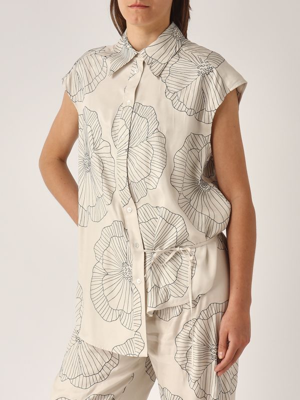 4. Camicia donna in viscosa Ostrica-Nero Meimeij m5ecc0
