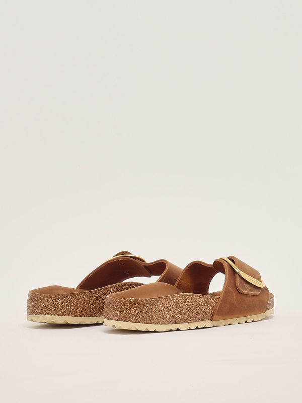 3. Madrid Big Buckle Damen-Sandale aus geöltem Leder Cognac Birkenstock 1006525