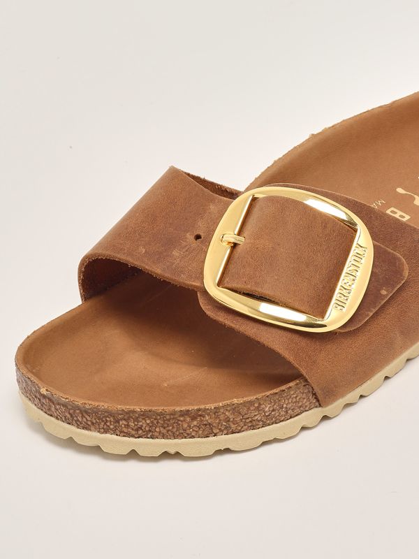 5. Madrid Big Buckle Damen-Sandale aus geöltem Leder Cognac Birkenstock 1006525