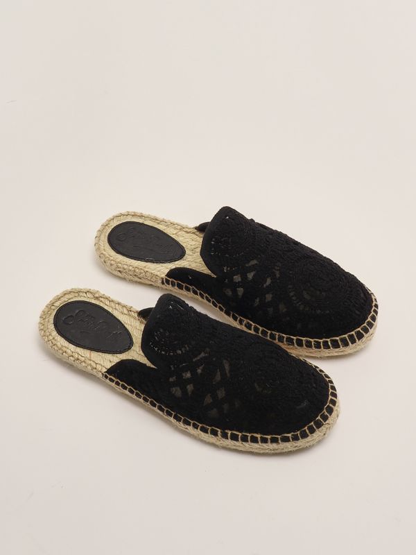 2. Espadrillas donna in macramè Nero MC2 Saint Barth isl0005