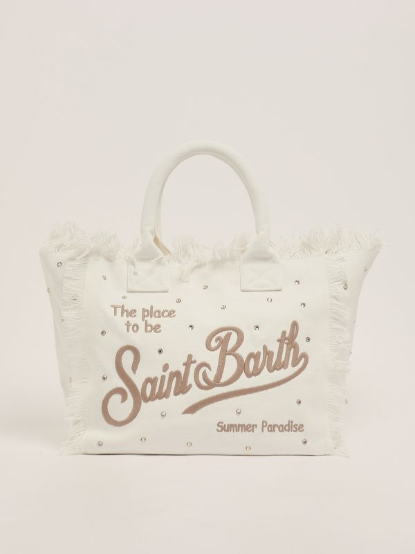 1. Women's cotton vanity bag White-Brown MC2 Saint Barth vani001