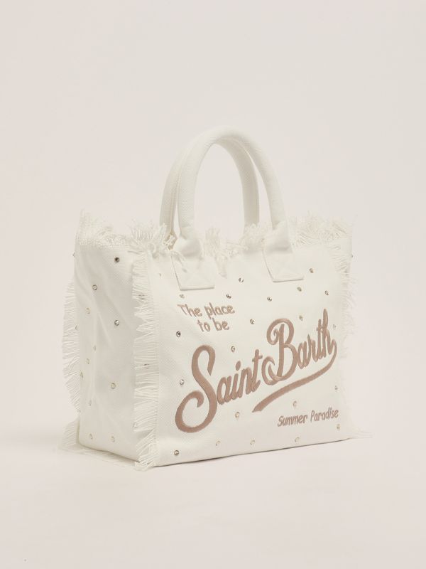 2. Women's cotton vanity bag White-Brown MC2 Saint Barth vani001