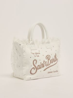 2. Women's cotton vanity bag White-Brown