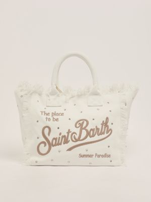 1. Women's cotton vanity bag White-Brown