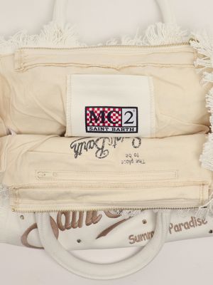3. Women's cotton vanity bag White-Brown