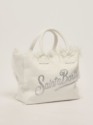 2. Women's cotton vanity bag White