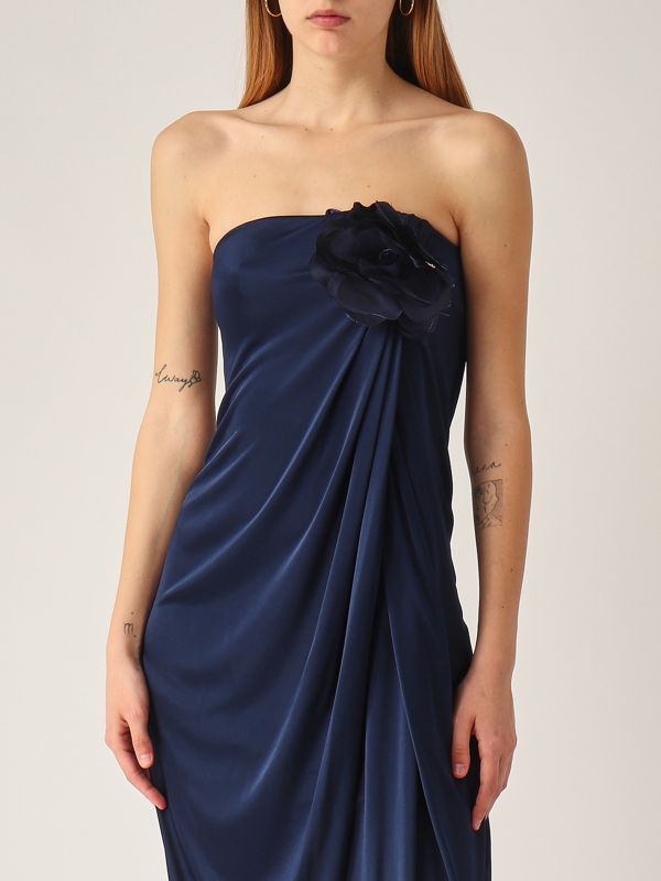 Elisabetta Franchi Shiny jersey dress for women - Ultramarine Blue | Caposerio.com Elisabetta Franchi Shiny jersey dress for women - Ultramarine Blue | Caposerio.com