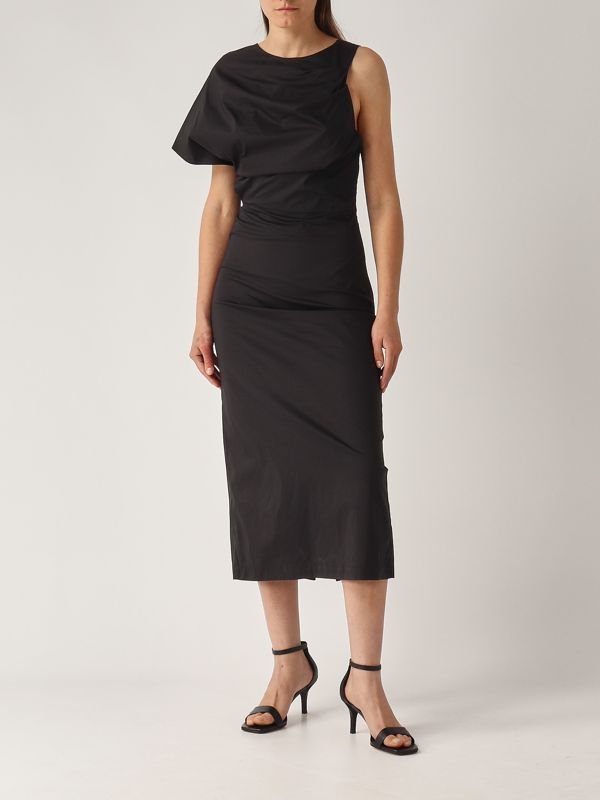 5. Demetra stretch cotton dress for women Black Liviana Conti l5sk25