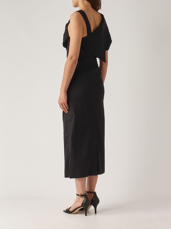 3. Demetra stretch cotton dress for women Black Liviana Conti l5sk25