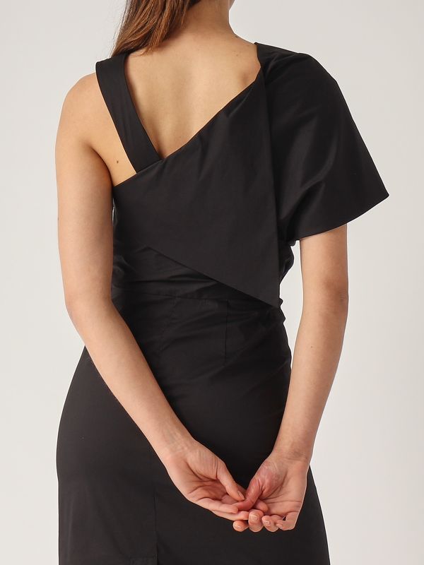 4. Demetra stretch cotton dress for women Black Liviana Conti l5sk25