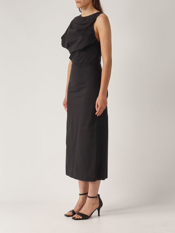 2. Demetra stretch cotton dress for women Black Liviana Conti l5sk25