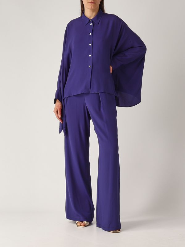 5. Pantalone donna in crepe Blu Oltremare Maliparmi jh012950203