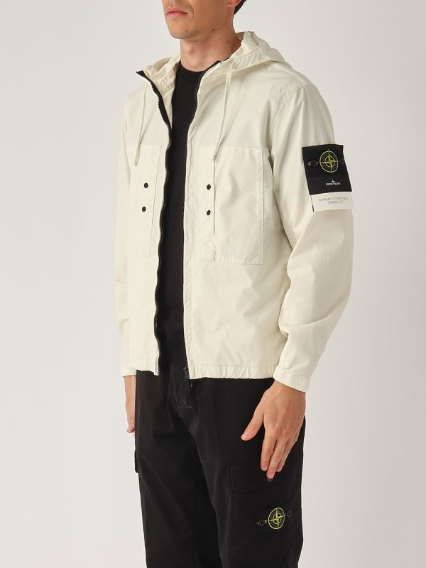 2. Veste en sergé de coton Supima pour hommes Ivoire Stone Island k1s154100091s0010