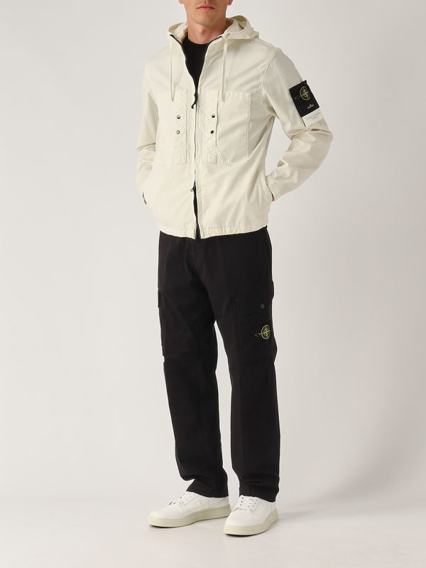 5. Veste en sergé de coton Supima pour hommes Ivoire Stone Island k1s154100091s0010