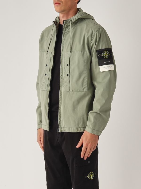 STONE SUPIMA COTTON TWILLボンバージャケット Men's Supima cotton twill jacket k1s154100091s0010 Green