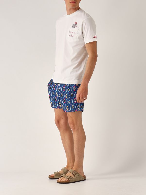 5. T-shirt uomo in cotone Bianco MC2 Saint Barth aus0001