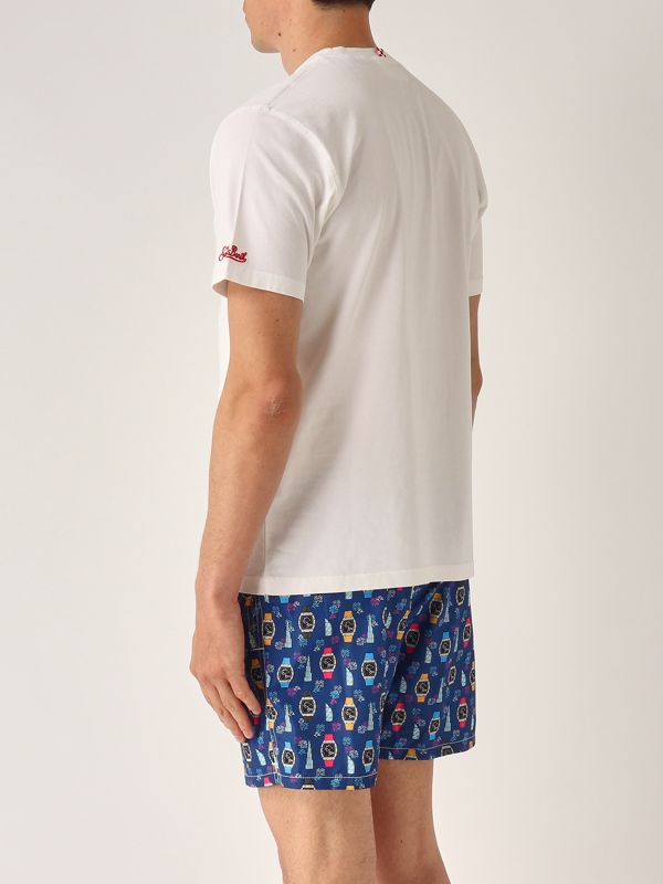 3. T-shirt uomo in cotone Bianco MC2 Saint Barth aus0001