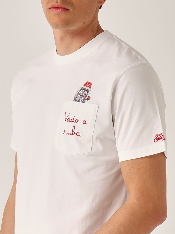 4. T-shirt uomo in cotone Bianco MC2 Saint Barth aus0001