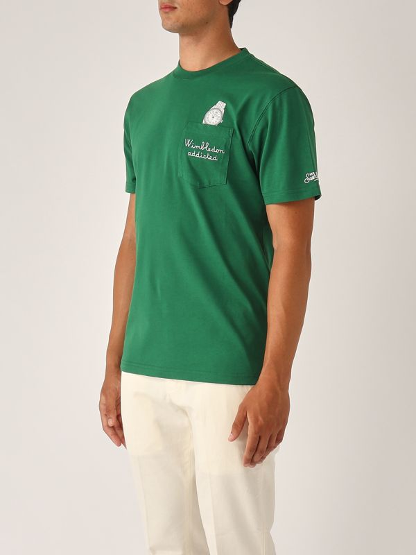 2. T-shirt uomo in cotone Tennis Watch 51 MC2 Saint Barth aus0001