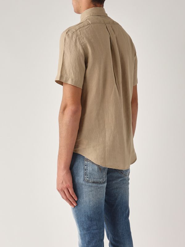 3. Camisa de hombre de lino de ajuste personalizado Beige Polo Ralph Lauren 710968912
