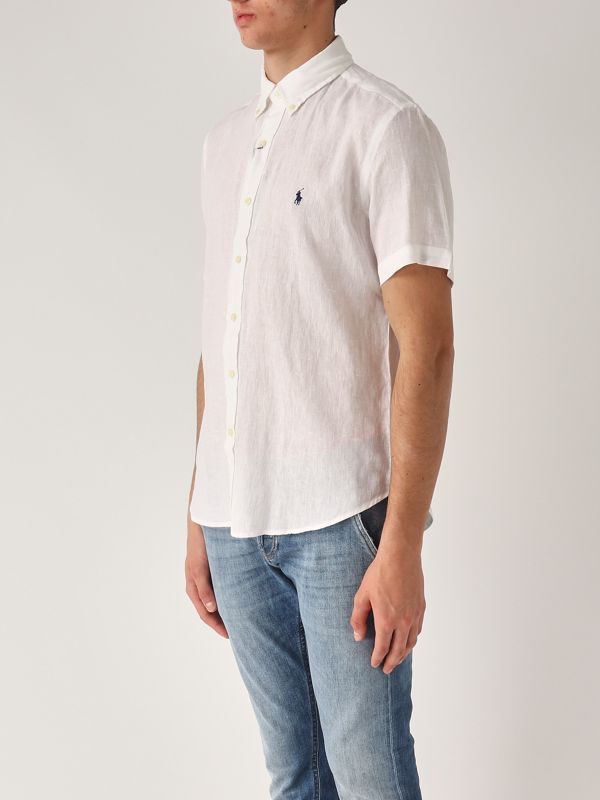 2. Camisa de hombre de lino de ajuste personalizado Blanco Polo Ralph Lauren 710968912