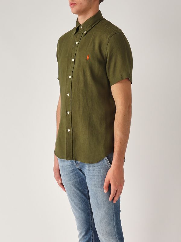 2. Camisa de hombre de lino de ajuste personalizado Militar Polo Ralph Lauren 710968912