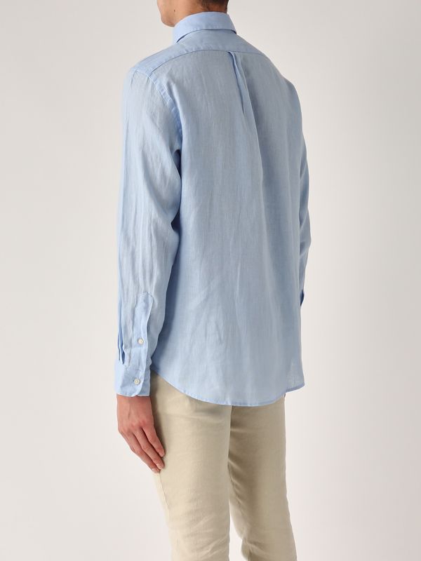 Tシャツ・カットソー Ralph Lauren SS25 Custom-Fit Linen Shirt (710966294 009) uomo-abbigliamento-camicie-
