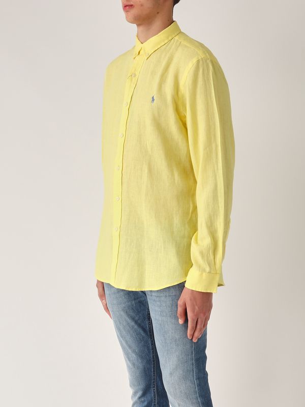 2. Slim fit linen shirt for men Yellow Polo Ralph Lauren 710968915