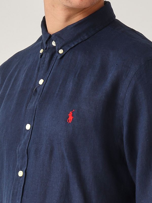 4. Slim fit linen shirt for men Navy Polo Ralph Lauren 710968915