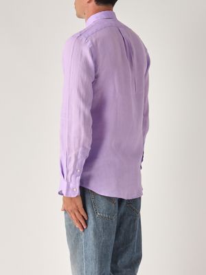 3. Slim fit linen shirt for men Wisteria