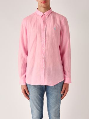 1. Slim fit linen shirt for men Bubble Pink